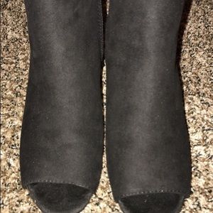 Black peep toe booties